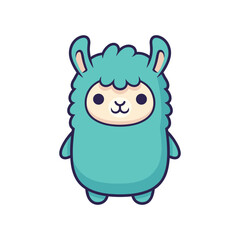 Naklejka premium Adorable Cartoon Llama Character Illustration