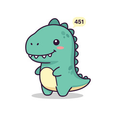 Obraz premium Cute Cartoon T-Rex Dinosaur Illustration