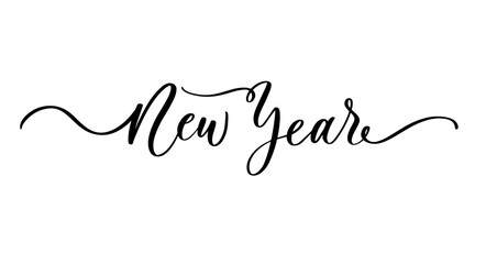 Handwritten Calligraphy New Year Vector Design.