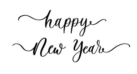 Handwritten Calligraphy Happy New Year Vector Design.