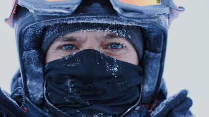 Face of a Snowmobile Arctic Explorer 
