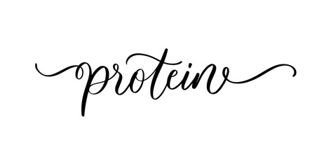 Handwritten Calligraphy Protein Healthy Nutrition Vector Lettering Design