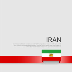 Flag of iran lion and sun. Protest, riot, revolution. Ribbon color flag of iran on a white background. National poster. Place for text. Copy space. Iranian patriotic banner, flyer. Vector flat design © valerybrozhinsky