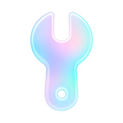 PNG Holographic wrench tool design.