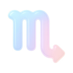 Obraz premium PNG Pastel gradient Scorpio zodiac symbol.