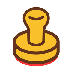 持ち手の付いた木製のスタンプイラストアイコン