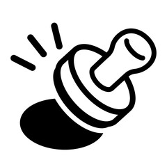 持ち手の付いたスタンプを押しているのイラスト。