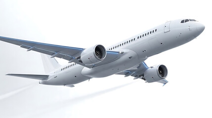 Obraz premium A White Airplane Flying Through The Air