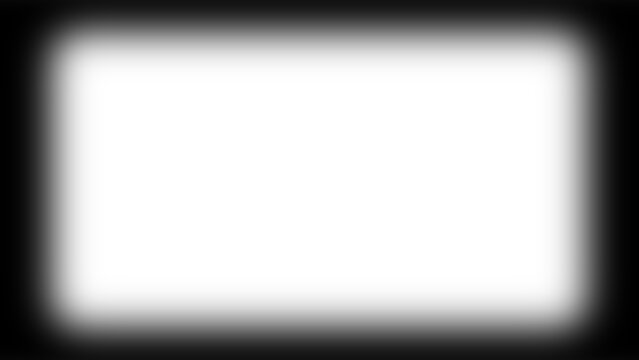 Transparent black vignette border frame overlay shadow effect for video or image mockup. Blank vignette blurred decorative frame with realistic shadow on transparent background. Vector illustration.