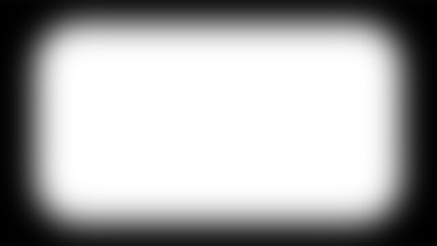 Transparent black vignette border frame overlay shadow effect for video or image mockup. Blank vignette blurred decorative frame with realistic shadow on transparent background. Vector illustration.