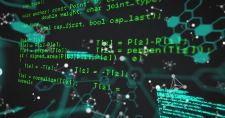 Animation of globe of network of connections with white and data processing - Powered by Adobe