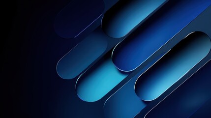 Dark blue abstract layered shapes with soft light edges, futuristic corporate background, ideal for business reports, technology slides, and branding materials, editable.