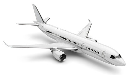 A White Airplane On A White Background