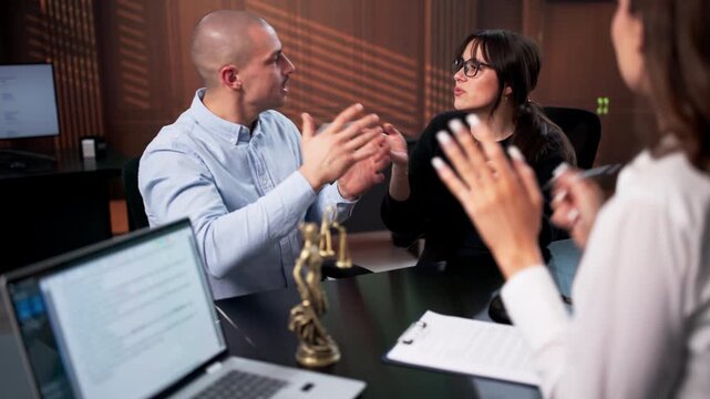 Family Dispute: Lawyer Mediating Divorce Conflict
