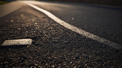 Asphalt closeup with soft shadows, urban design theme