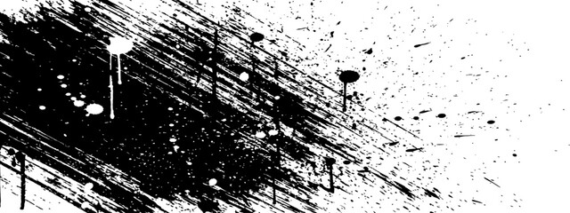Black Ink Splatter Abstract Grunge Texture Background Vector Design Element