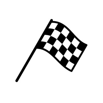 Race finish flag with checkered pattern -vector icon
