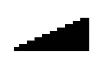 Obraz premium Staircase Silhouette with transparent background, Minimalist black steps.