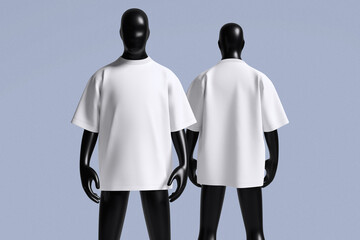 Realistic oversize t-shirt on mannequin for mockup design