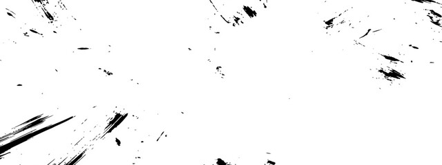 Fototapeta premium Black ink grunge texture overlay distressed background abstract paint brush strokes splatter vector element