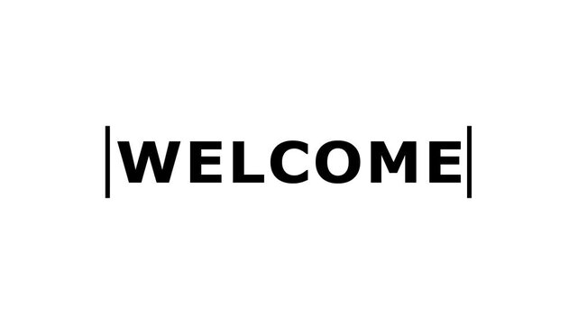 black background welcome text animation. Cool welcome text animation perfect for an opening something animation or for a welcome greeting.