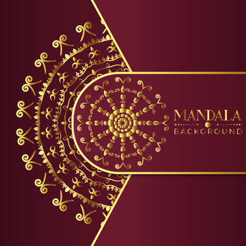 Modern ornamental mandala design in gold color. vector illustration presentation