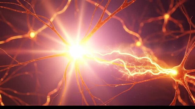 Close Up of Neural Pathways Glowing Connections and Vibrant Energy Flow in Detailed Brain Networks Display