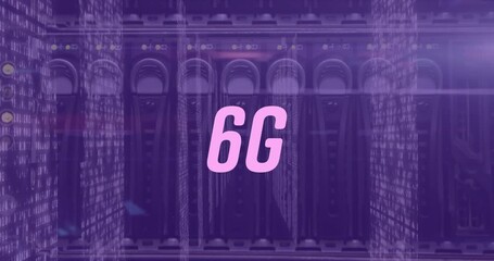 Animation of fight text and data processing on blue background - Powered by Adobe