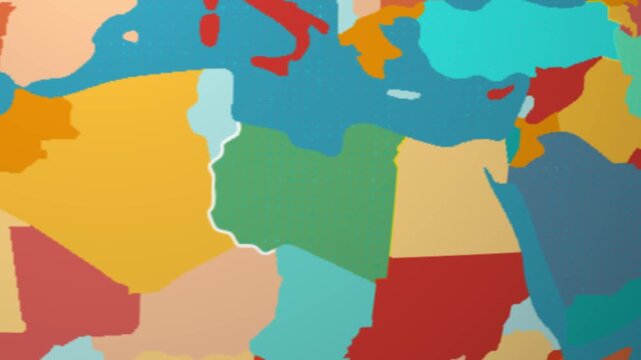 Libya Map In 3D Globe Zoom Animation With Stroke Line