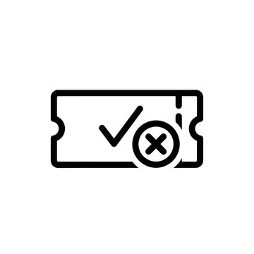 Close-up of a Voting Ticket with Checkmark and Crossmarks for Election Process