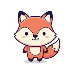 Fototapeta premium Cute Cartoon Fox Illustration
