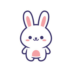 Obraz premium Adorable Cartoon Bunny Vector Illustration