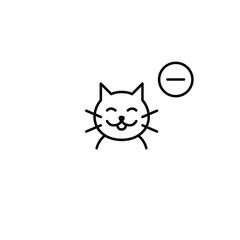Fototapeta premium Cat and minus. Animal or pet care unavailable. Pixel perfect, editable stroke vector icon