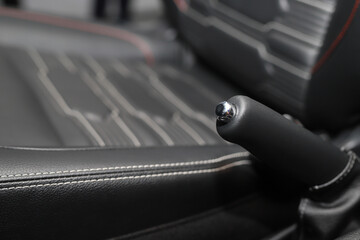 Obraz premium handbrake helps your car to stop while parked without having to keep your foot on the brake pedal
