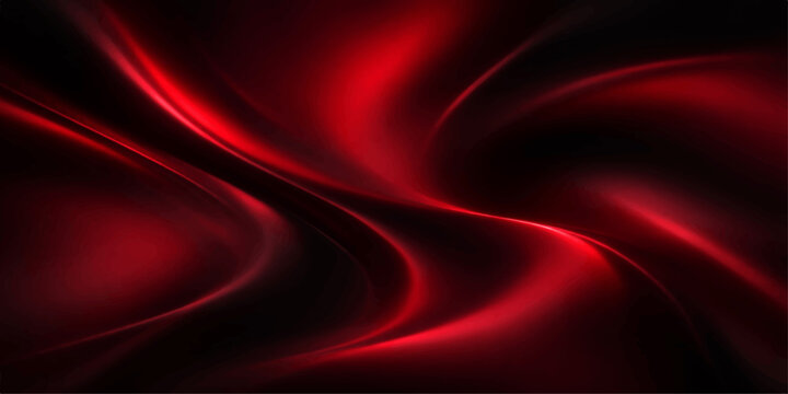 Smooth flowing red silk fabric with soft waves and a velvet texture creates an abstract satin backdrop design featuring light motion and a sleek cloth pattern