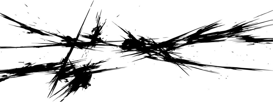 Chaotic black ink explosion grunge abstract texture vector element design