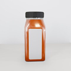 blank bottle with blank label mockup