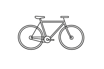 Fototapeta premium Minimalist Bicycle Line Art on a transparent background in black line.