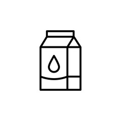 Milk Carton Line Icon Dairy Drink
