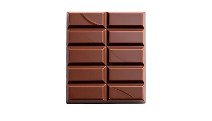 Delicious Milk Chocolate Bar Isolated on Transparent Background Sweet Treat for Dessert Confectionery Snack Indulgence and Food Photography