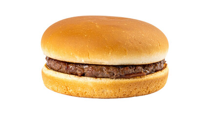 Classic Hamburger Isolated On Transparent Background For Restaurant Menus And Fast Food Promotions Featuring A Patty And Soft Bun Ready For Digital Compositing