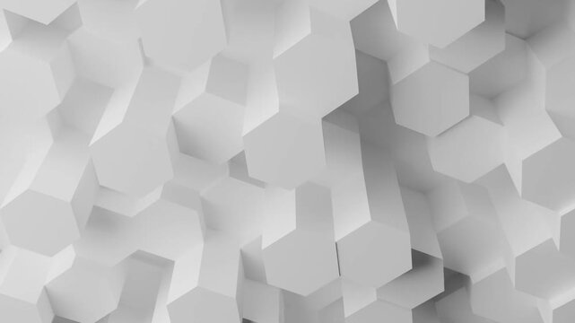 	
White hexagon pattern, abstract white 3d hexagon background