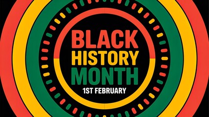 Black history month colorful circular banner design
