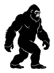 Bigfoot Yeti Silhouette - Minimalist Vector Illustration