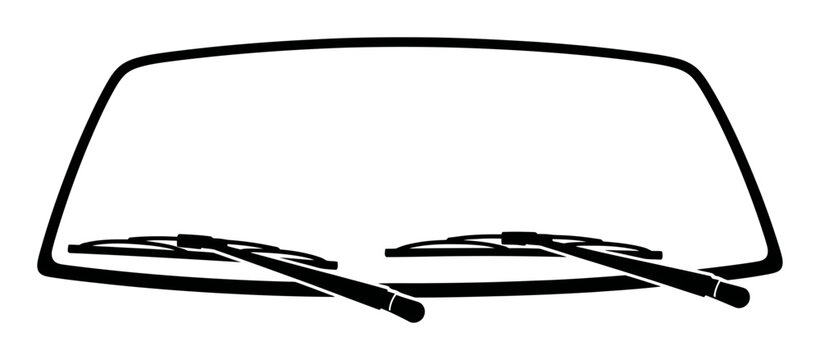 Windshield Wipers Silhouette - Minimalist Vector