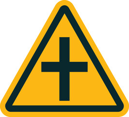 Crossroad ahead warning sign