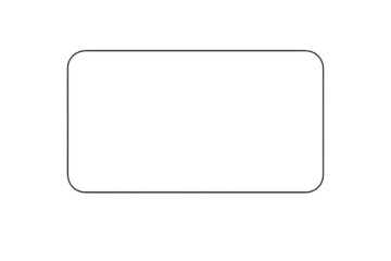 Fototapeta premium Rounded rectangle frame, black, graphic, transparent background artwork