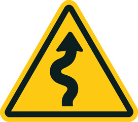Curvy road ahead sign