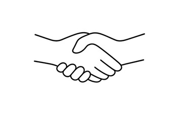 Handshake Outline Drawing on a transparent background vector graphic