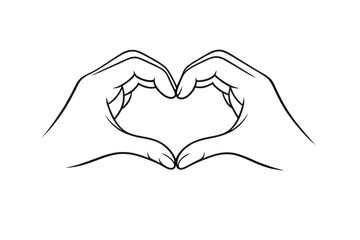 Hands making heart shape illustration with transparent background art